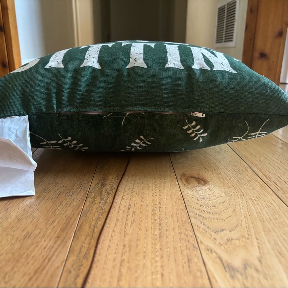 Jordan Green and White Decorative Pillow - Picture 5 of 8